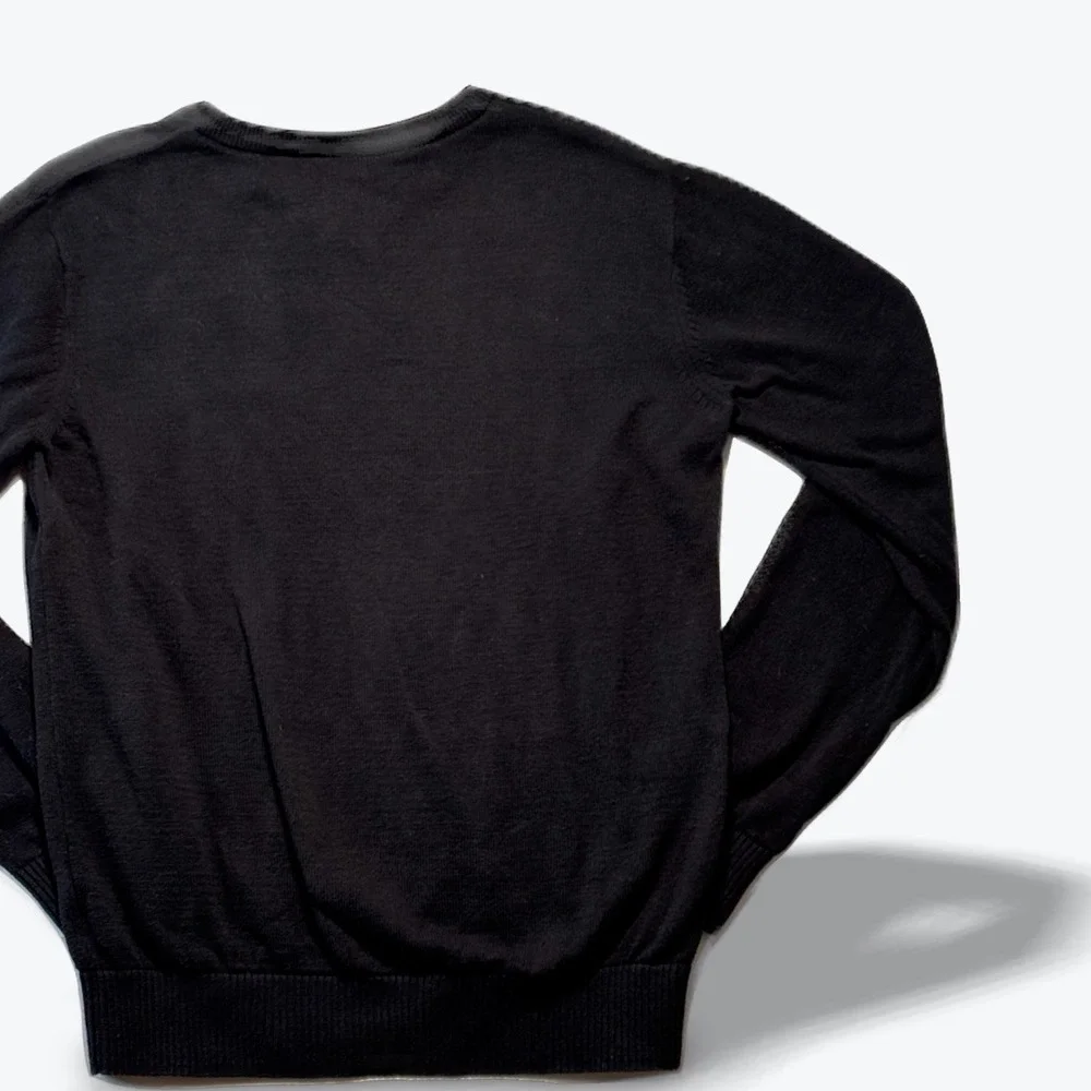 The Childrens Place Boys Sweater Black V-Neck Cotton Size 10/12
